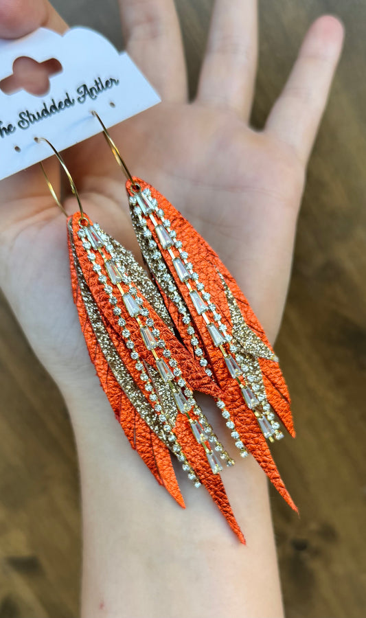 Orange-and-gold-fall-leather-earrings