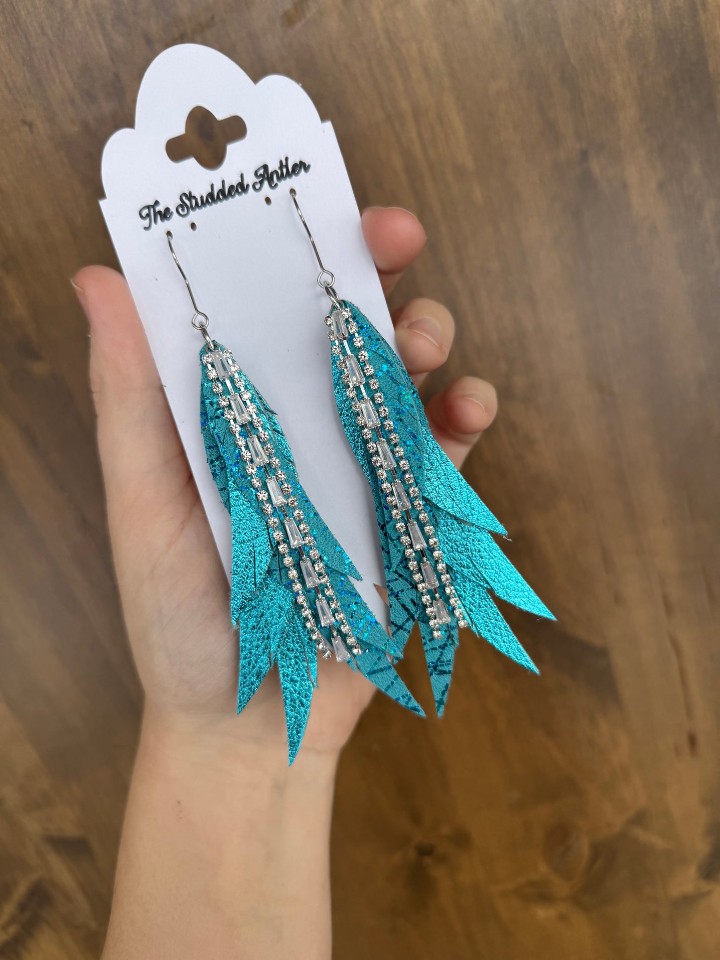 western style leather earrings